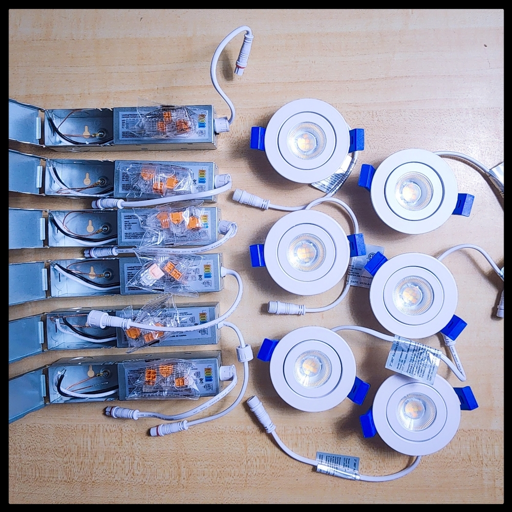 Adetu 360 Rotation LED Downlight 2" Recessed 5CCT Dimable 6pk *Opened Box*